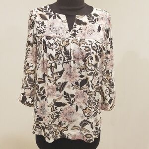 LOFT White Multi Print Size XS Top